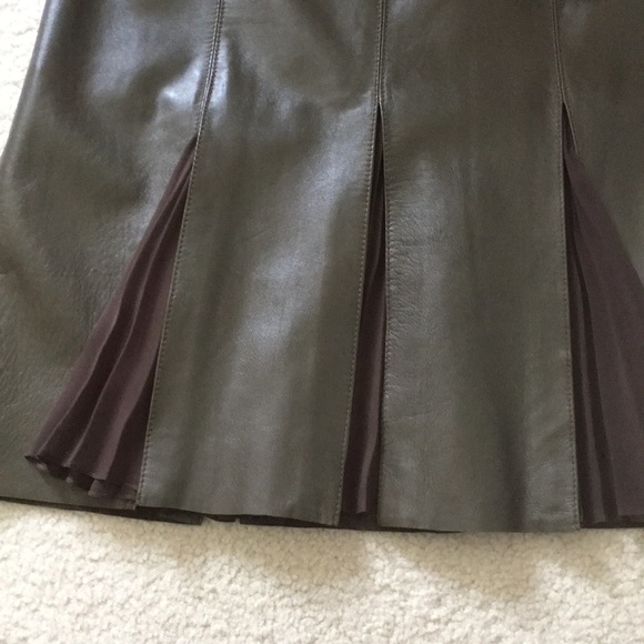 Worth Skirts Worth Brown Leather Skirt Poshmark